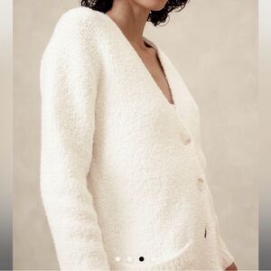 Banana Republic Bouclé Cream Cardigan Sweater